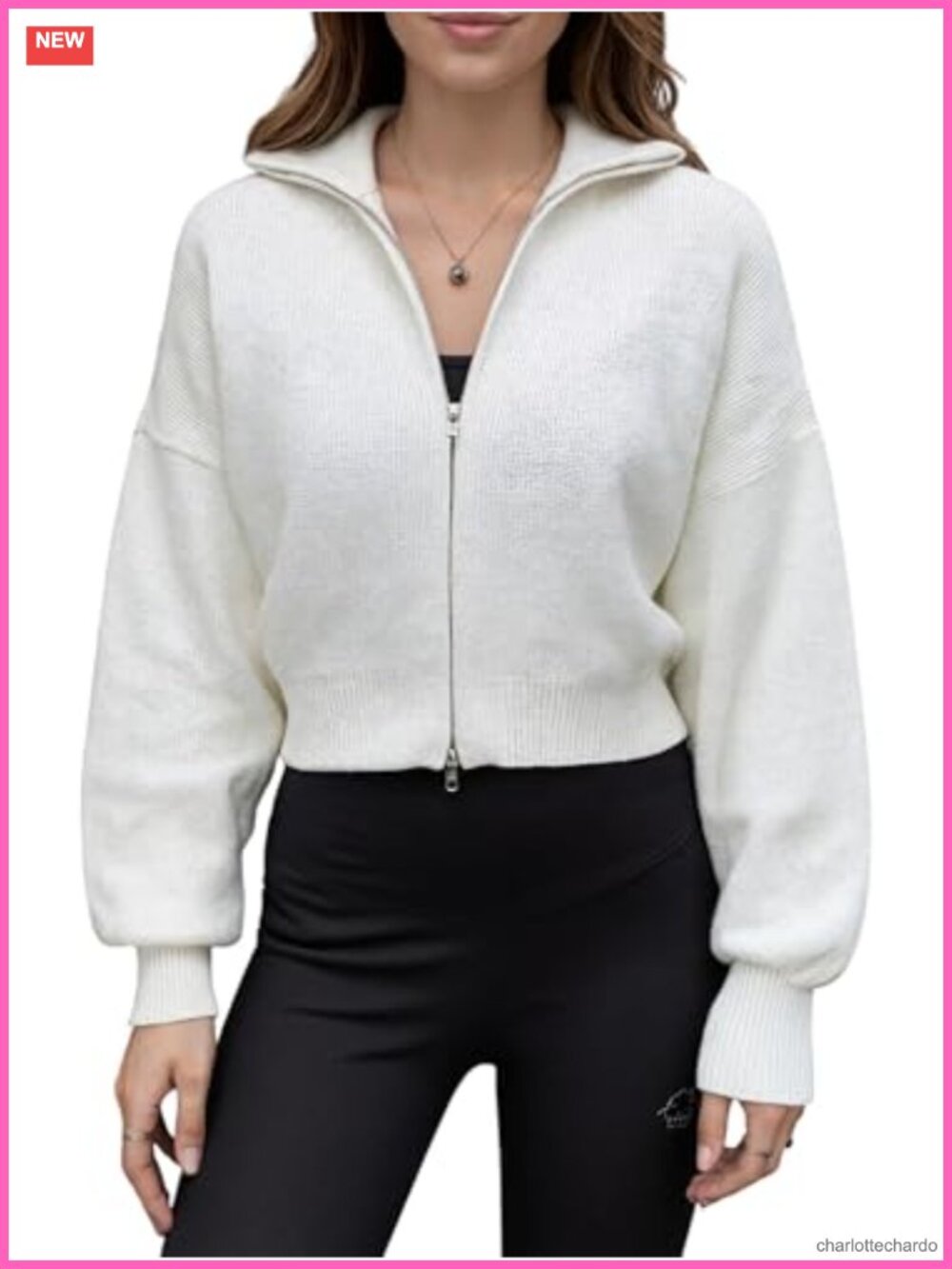 Retro Knit Cardigan Jacket Cropped Zip Hoodie Y2K Sweater